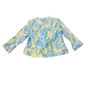EUC Tropical Leaf Print Jacket Lara Lane Sz 16